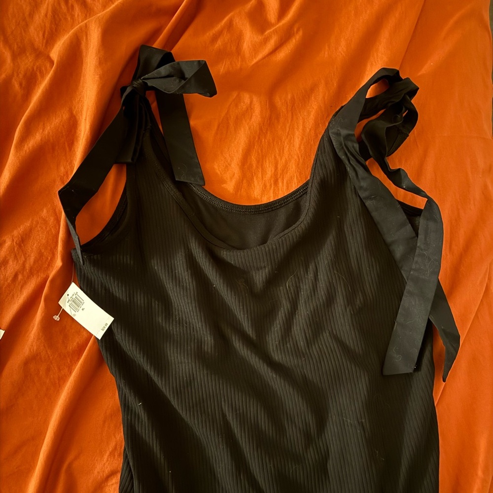Old Navy Black Bodysuit with Ribbons